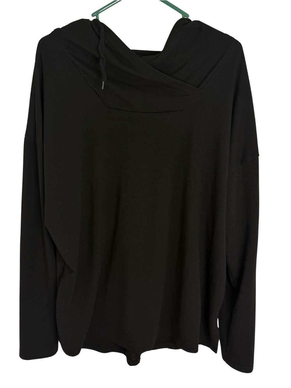 Athletic Works Black Hooded Long Sleeve Knit Shirt Size XXL